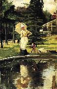James Joseph Jacques Tissot In an English Garden USA oil painting artist